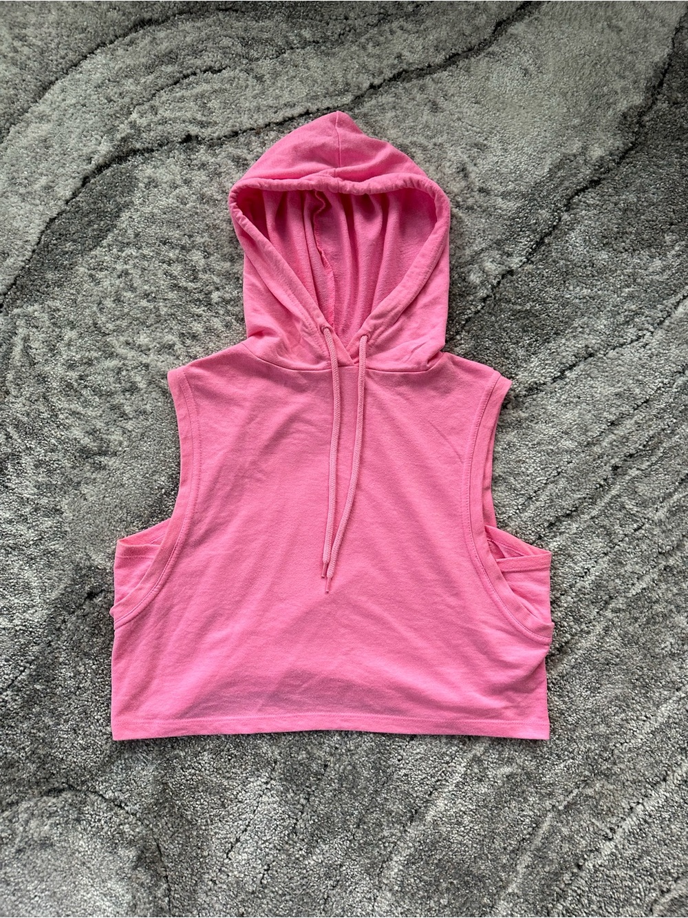 T.J.Maxx Bright Pink Sleeveless Cropped Hoodie Tank